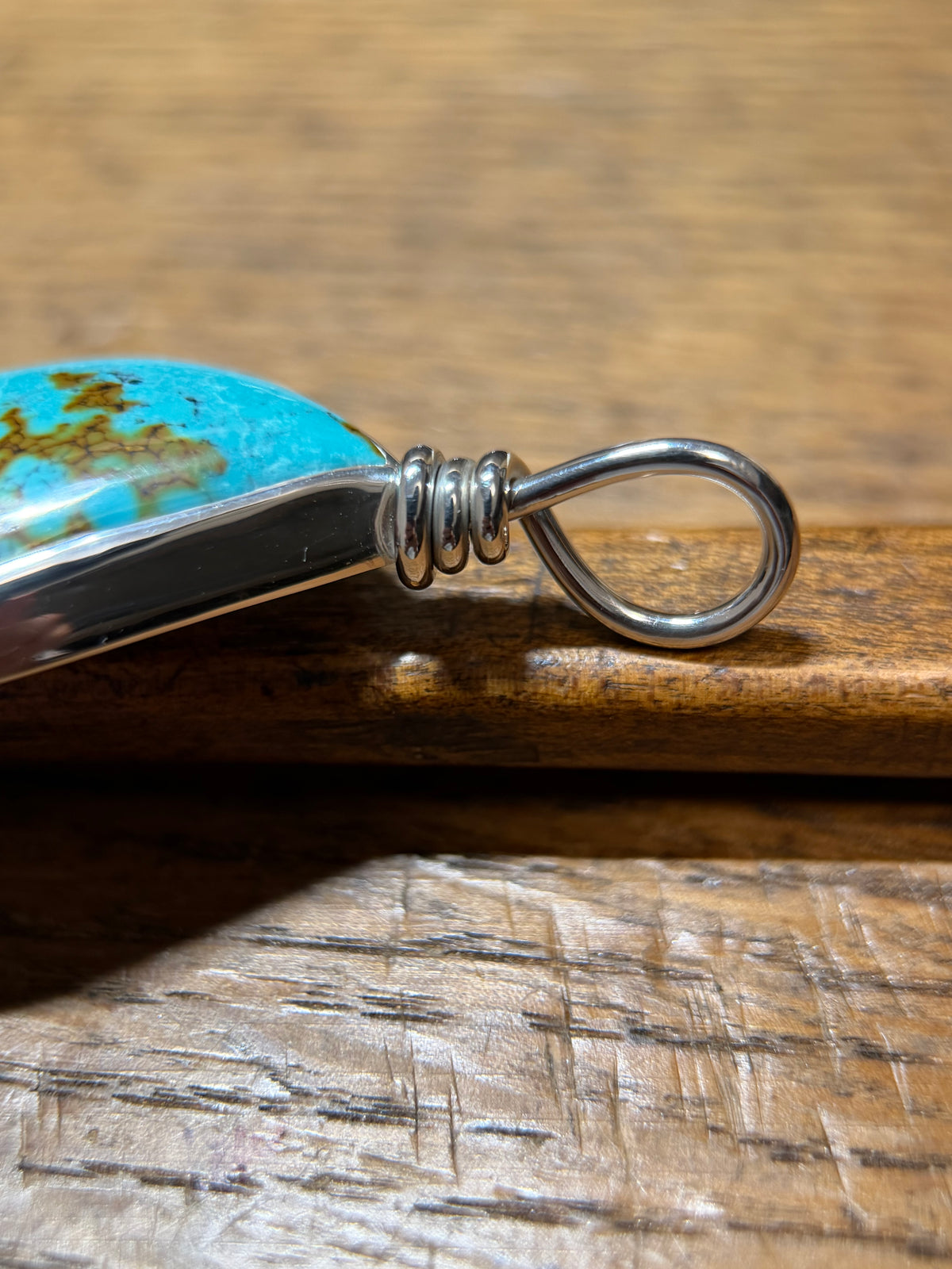 Large Turquoise Sterling Silver Pendant