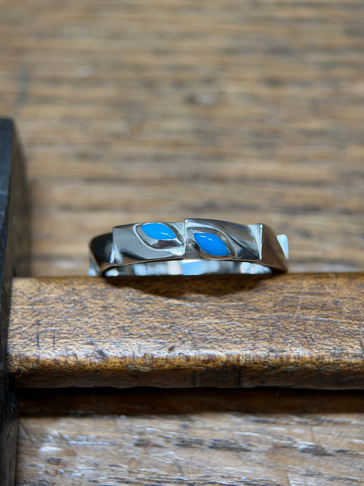Hand-Carved Turquoise Sterling Silver Ring