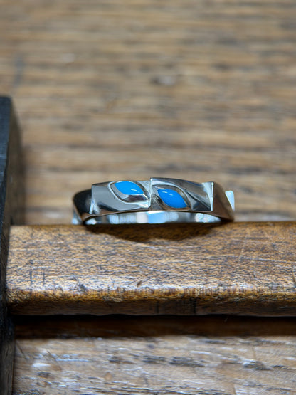Hand-Carved Turquoise Sterling Silver Ring