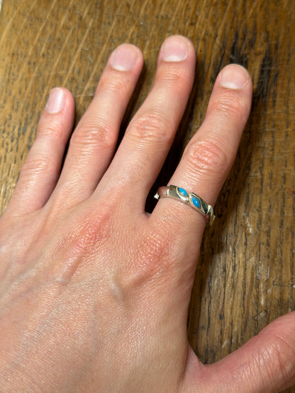 Hand-Carved Turquoise Sterling Silver Ring