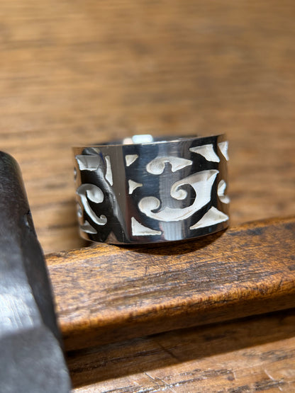 Kingman Manassa Turquoise Sterling Silver Overlay Wide Ring