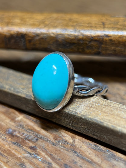 Vivid Blue Turquoise Sterling Silver Ring – One-of-a-Kind
