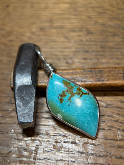 Large Turquoise Sterling Silver Pendant