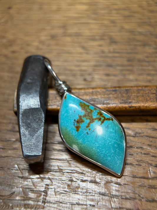 Large Turquoise Sterling Silver Pendant