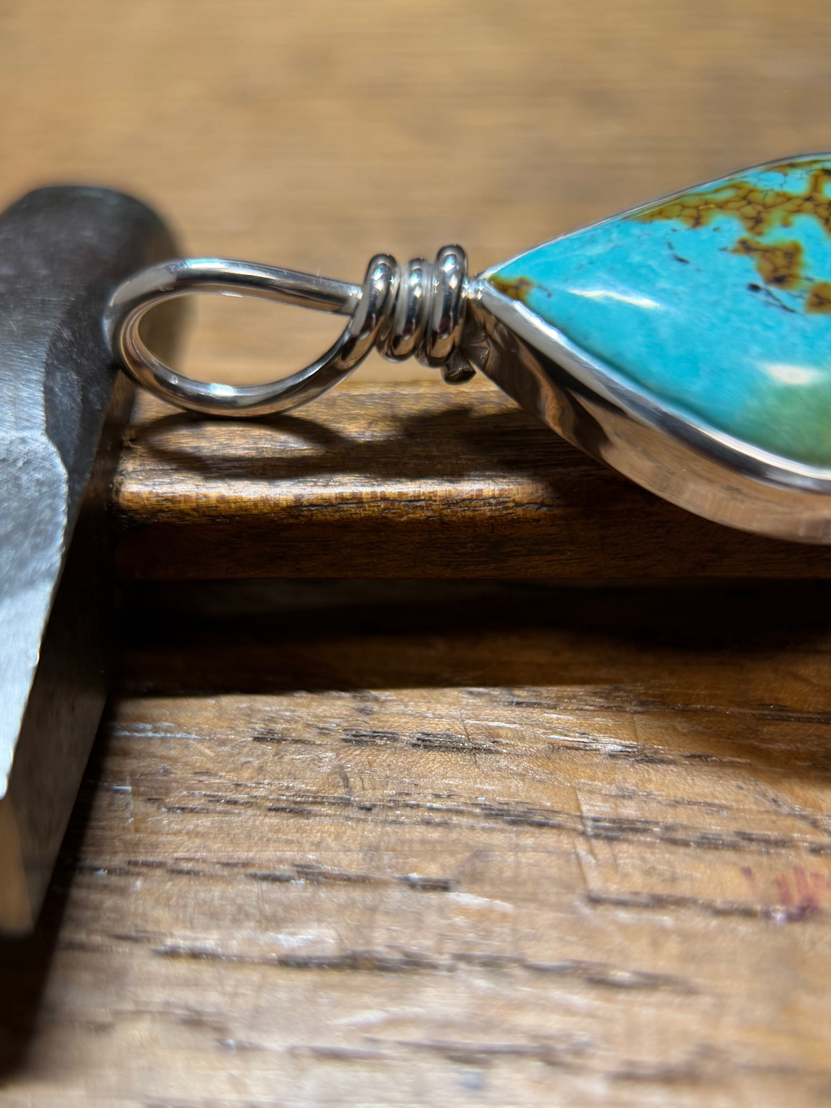 Large Turquoise Sterling Silver Pendant