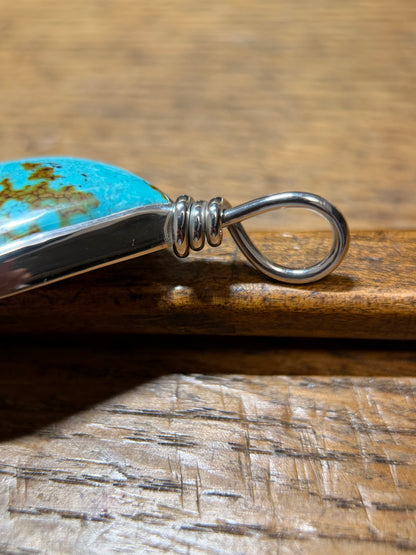 Large Turquoise Sterling Silver Pendant