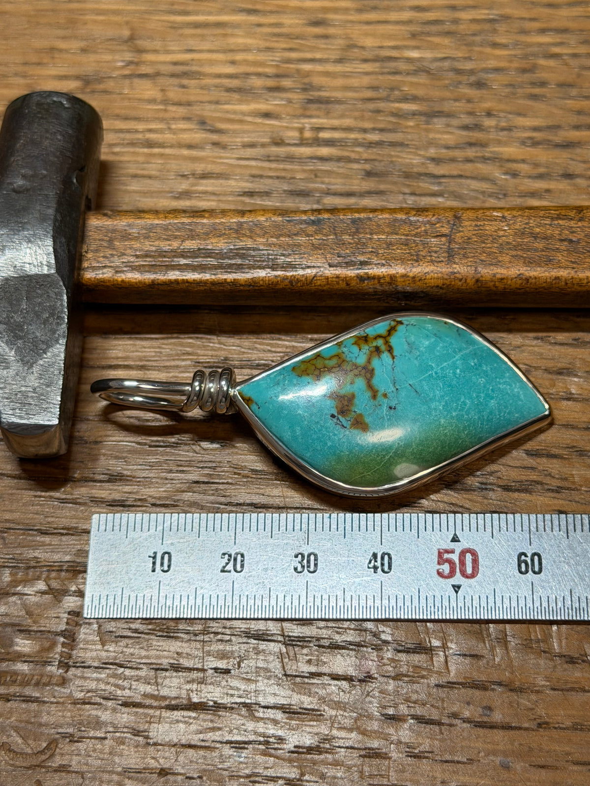 Large Turquoise Sterling Silver Pendant